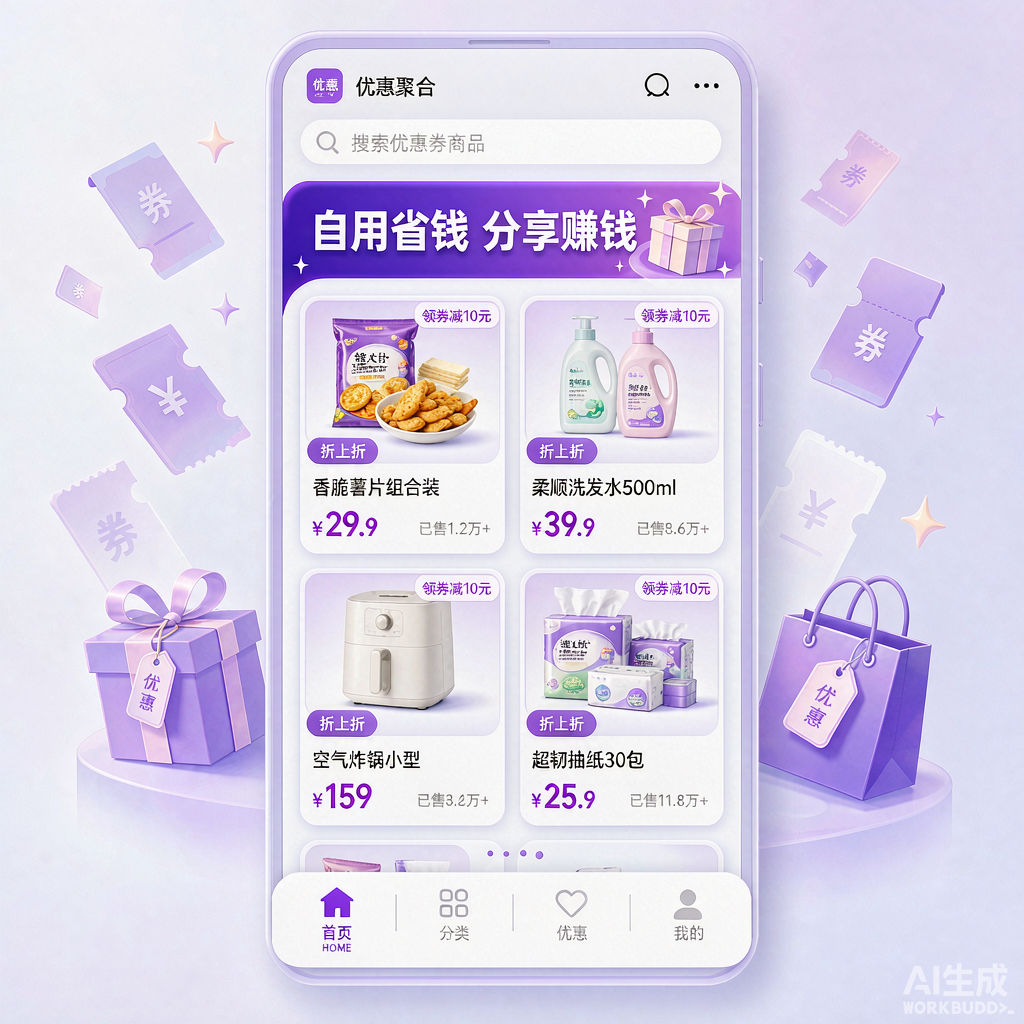 优惠聚合购物小程序界面