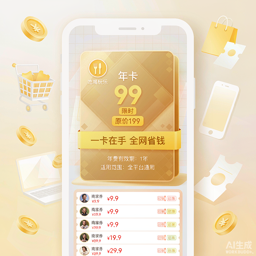 折扣卡省钱小程序界面